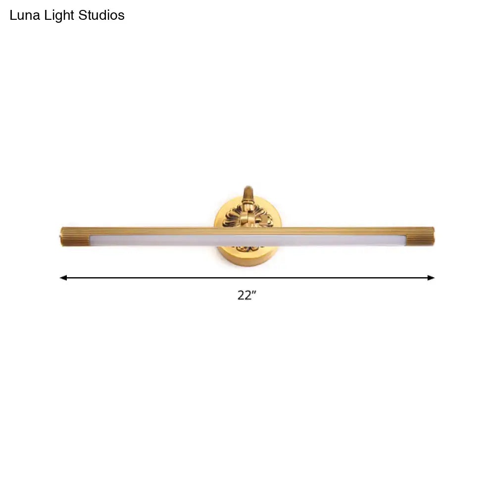 DecorBites™ Modern Integrated LED Brass Finish Wall Sconce Light for Bathroom - Vanity Lighting, 17"/22" Wide
