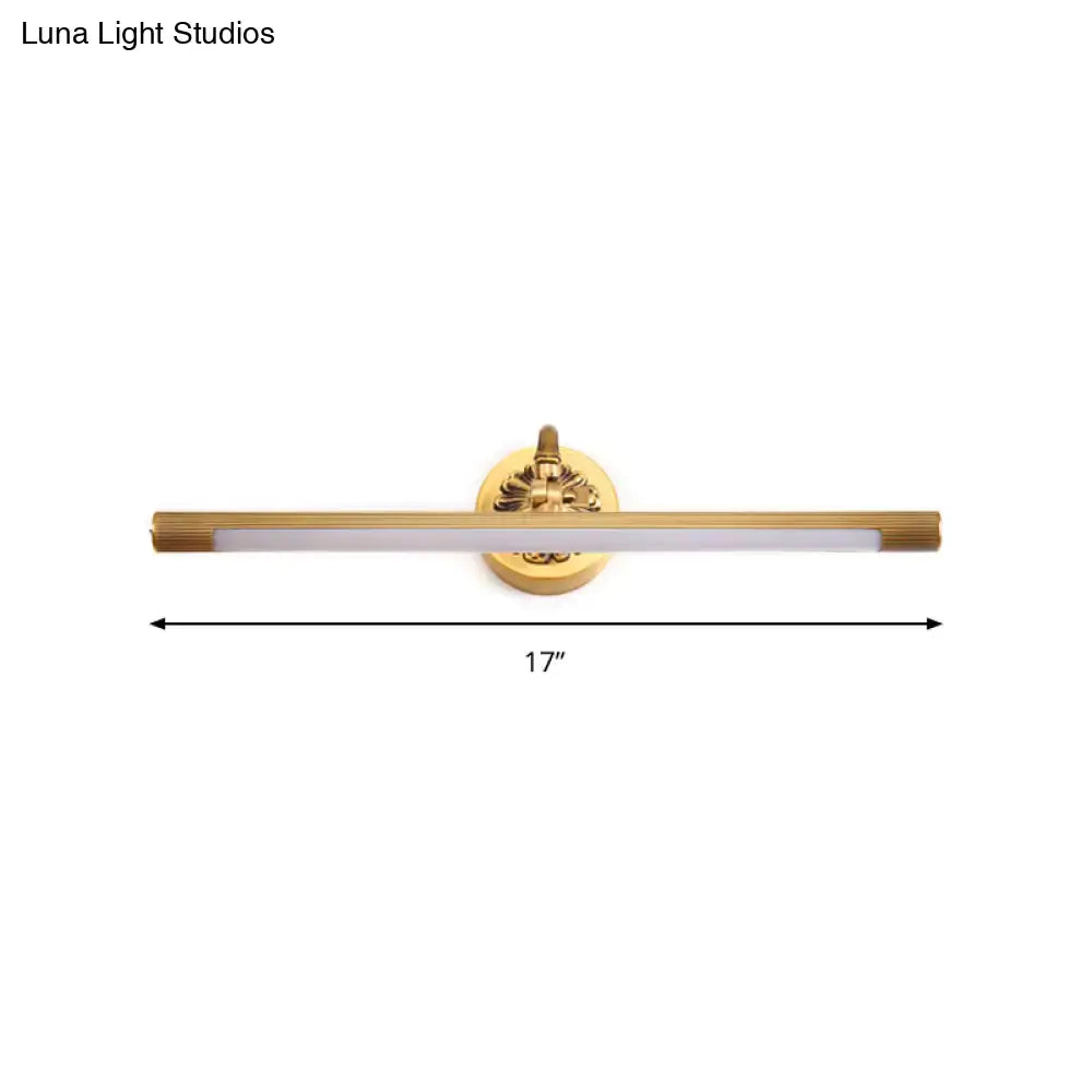 DecorBites™ Modern Integrated LED Brass Finish Wall Sconce Light for Bathroom - Vanity Lighting, 17"/22" Wide