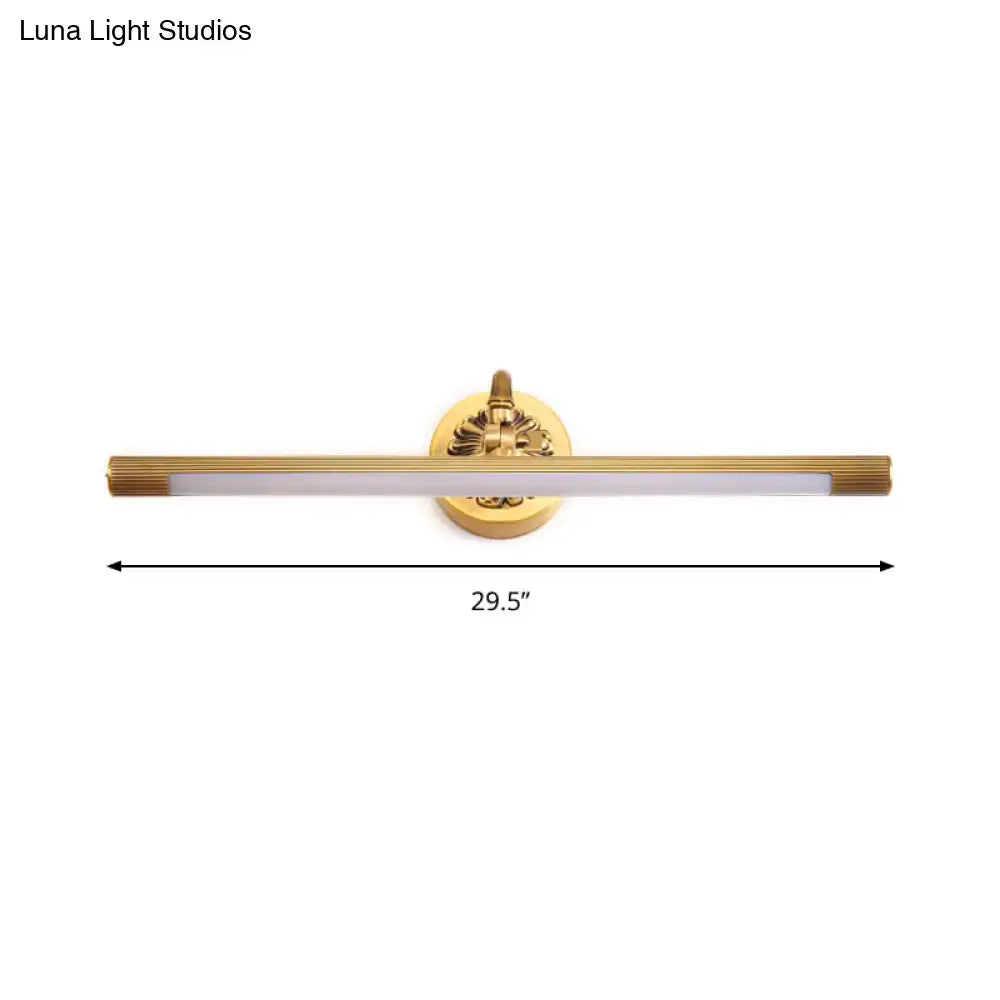 DecorBites™ Modern Integrated LED Brass Finish Wall Sconce Light for Bathroom - Vanity Lighting, 17"/22" Wide