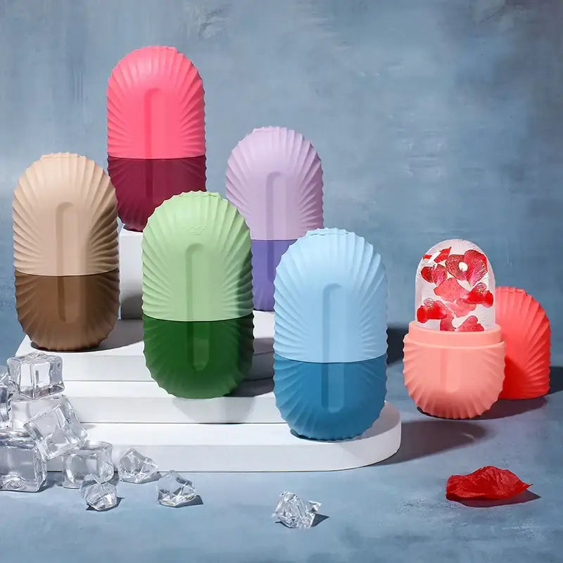 DecorBites™ Beauty Ice Cube Tray and Facial Roller Massager Skin Care Tool