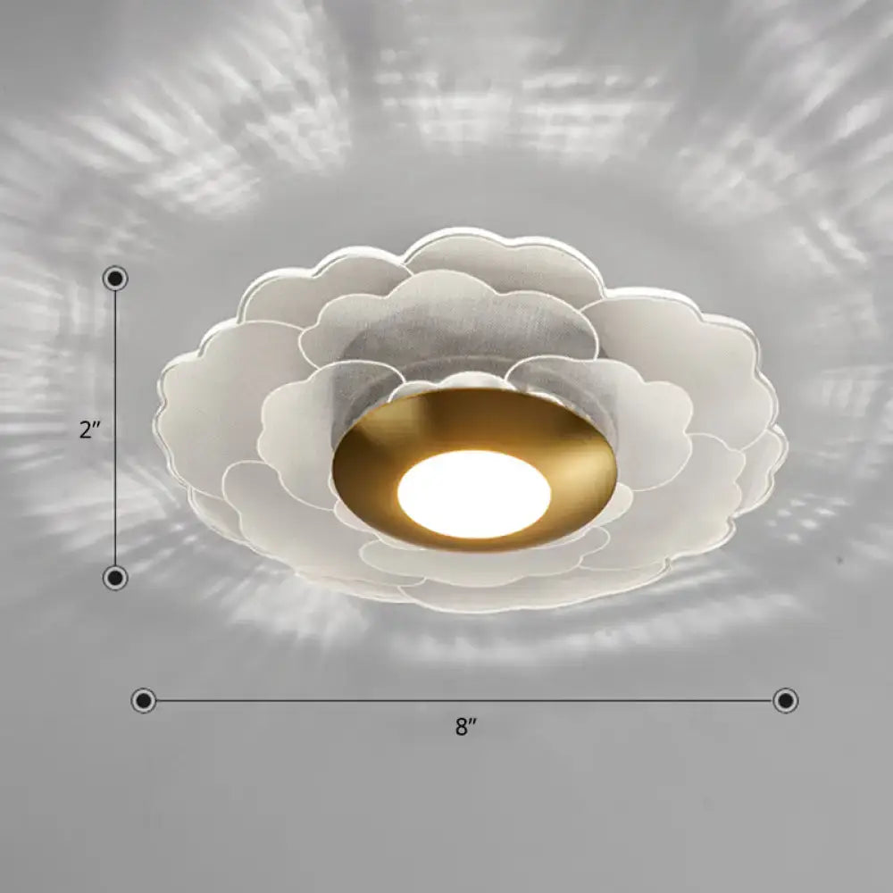 Modern art deco white & gold flower wall sconce light living room