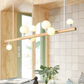 Modern asian wood hanging ceiling light for dining room