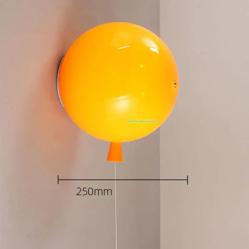 Modern balloon wall light yellow orange red bedroom sconce