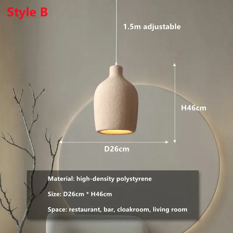 Modern beige cement led chandelier bedroom pendant light