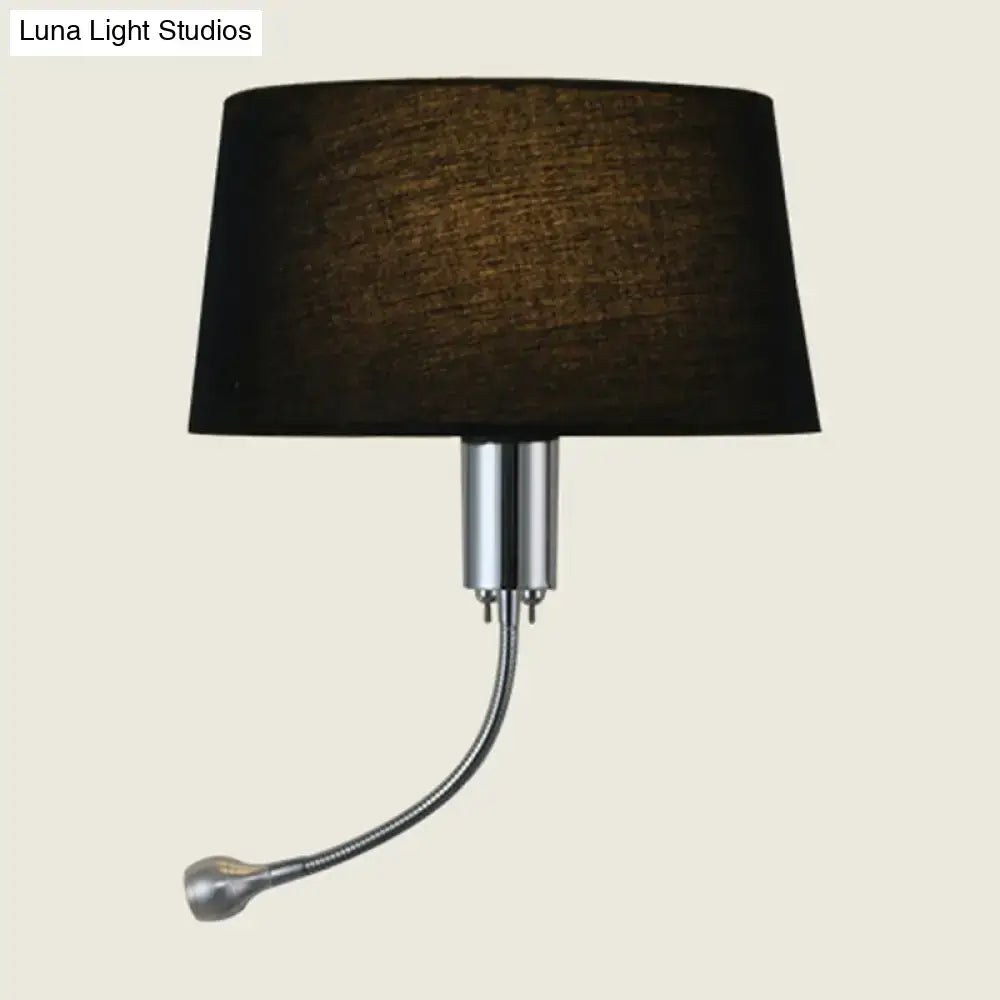 Modern beige fabric flush wall sconce bedroom reading light