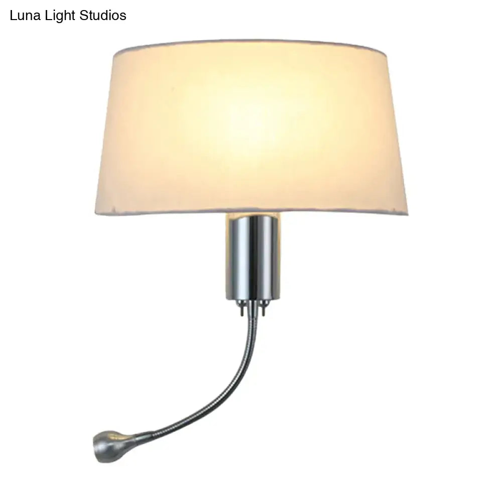 Modern beige fabric flush wall sconce bedroom reading light
