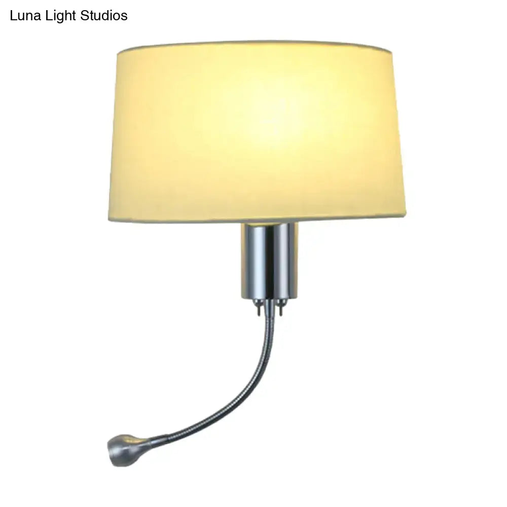 Modern beige fabric flush wall sconce bedroom reading light