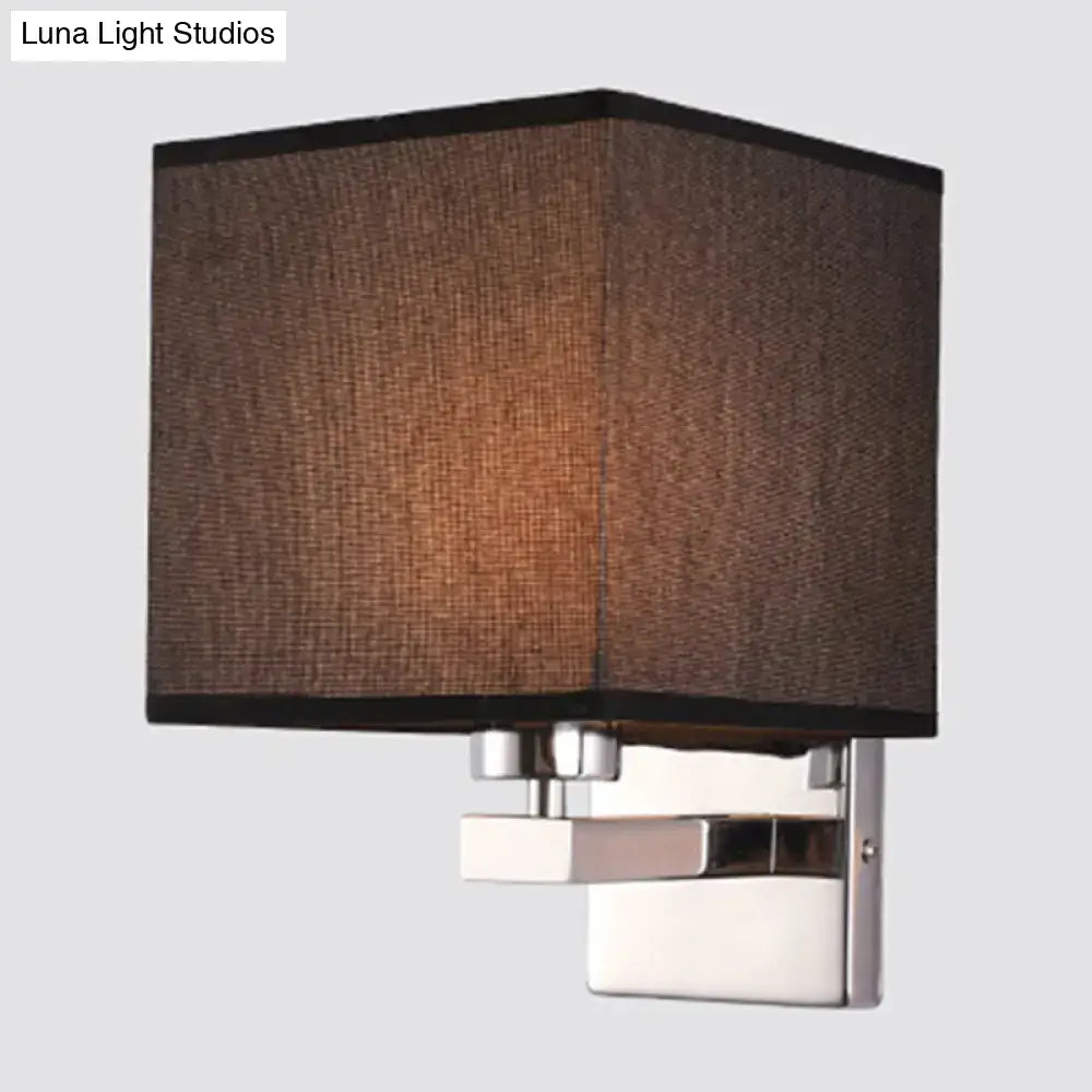 Modern beige fabric shade wall light bedroom e26 e27 sconce