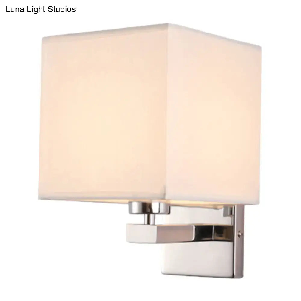 Modern beige fabric shade wall light bedroom e26 e27 sconce