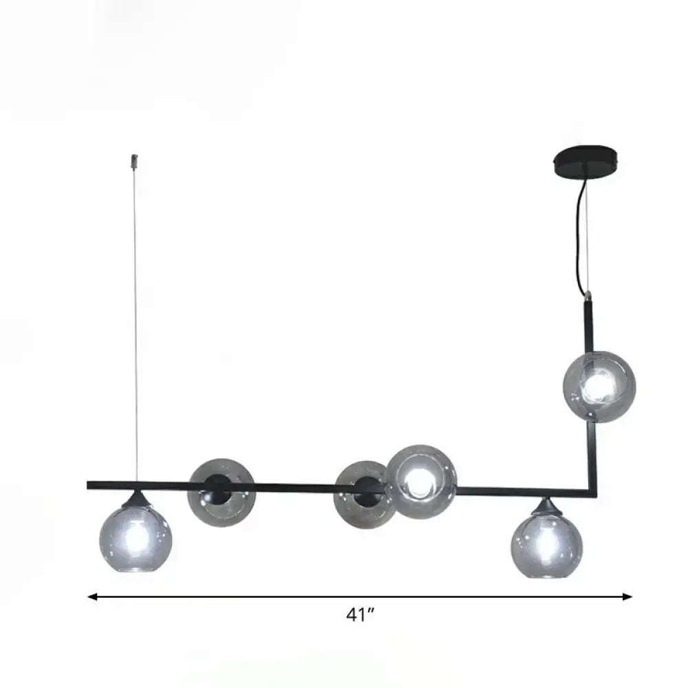 DecorBites™ Dome Glass Ceiling Light - Postmodern 6-Head Hanging Lamp for Dining Table