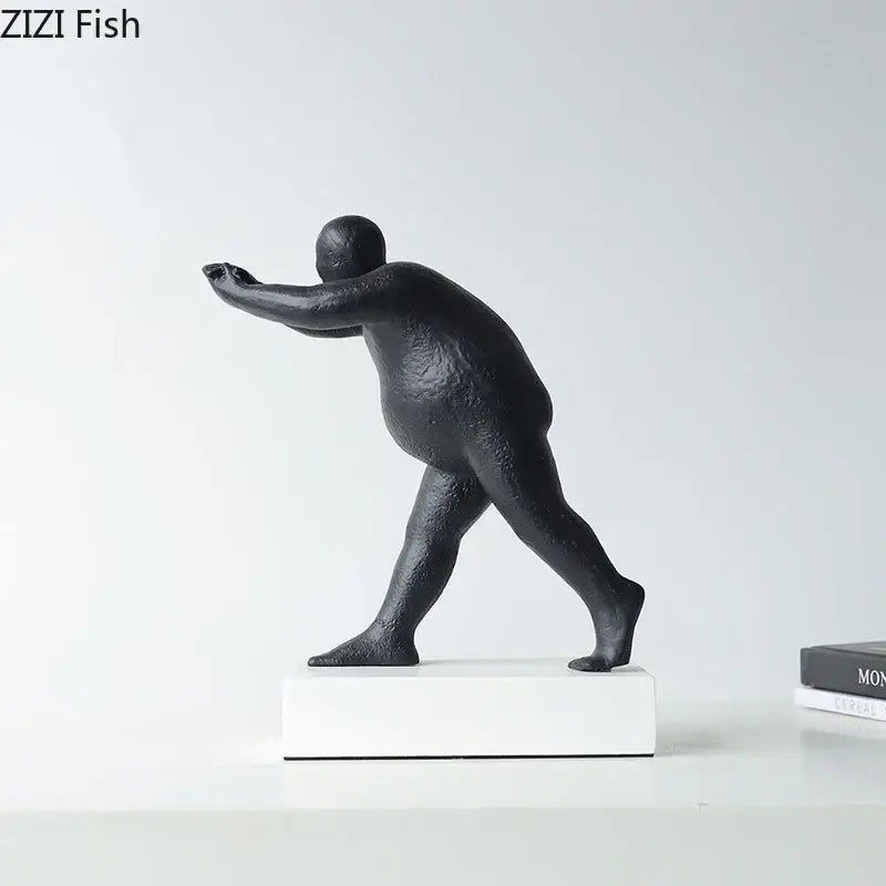 Modern black abstract resin sculpture living room figurine