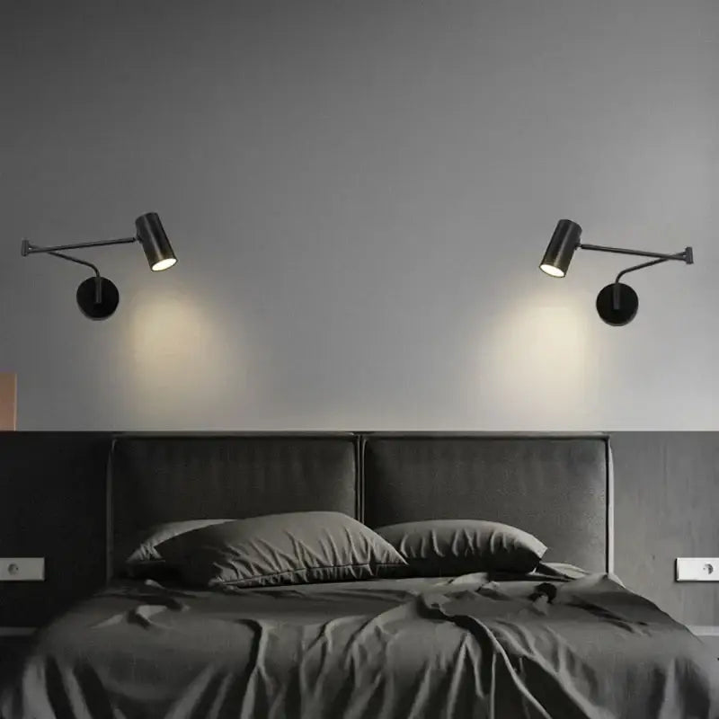 DecorBites™ Acrylic Iron LED Wall Lamp | Modern Rotate Black Stair Light | Dining Room Study Fixtures
