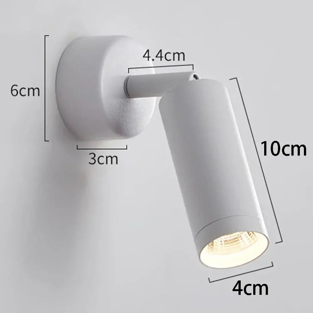 Modern black adjustable metal spotlight wall lamp bedroom fixture