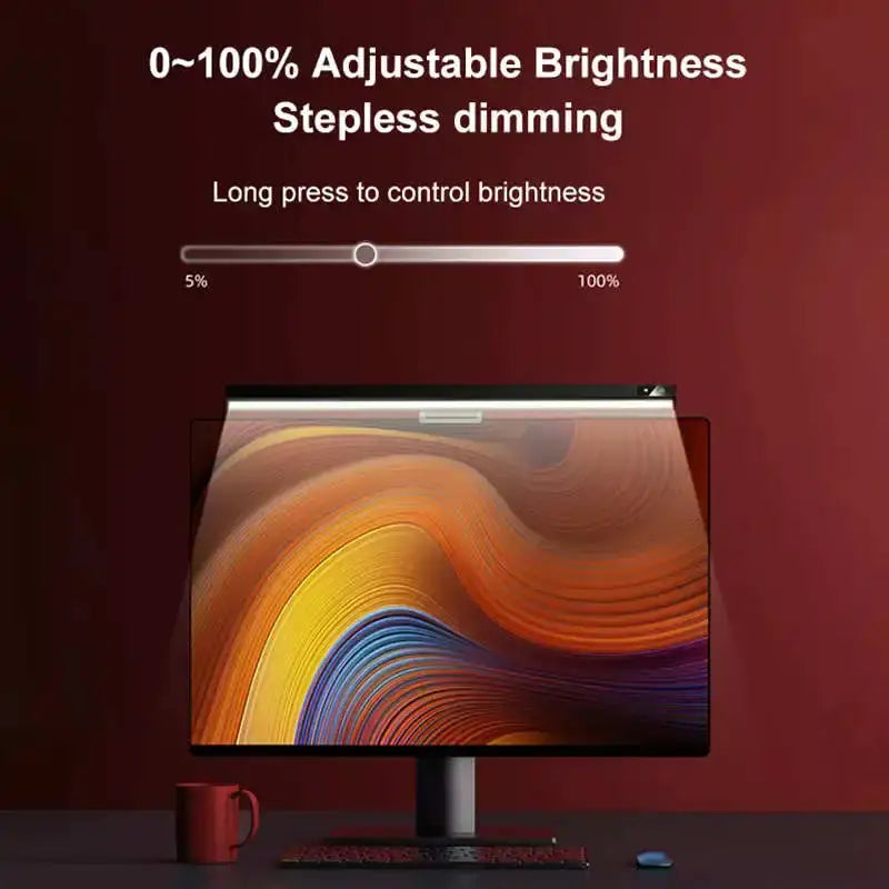 Modern black aluminium monitor light bar office eye care lamp