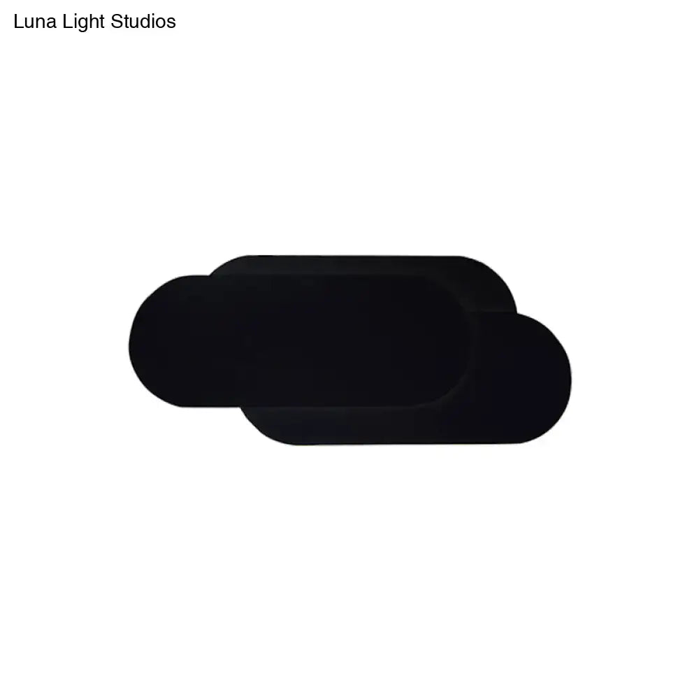 DecorBites™ Modern Aluminum Oval Wall Washer Lamp with LED, Warm/White Light Bedroom Lighting in Black Finish