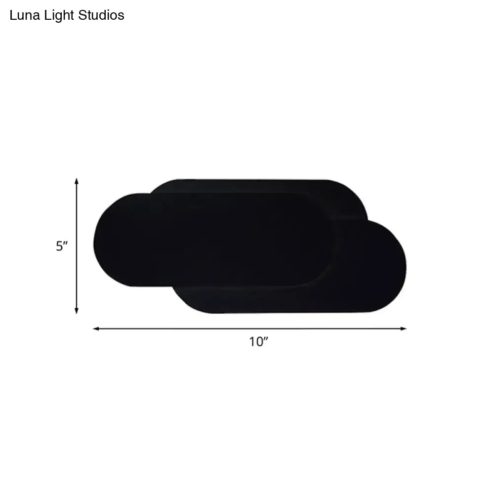 DecorBites™ Modern Aluminum Oval Wall Washer Lamp with LED, Warm/White Light Bedroom Lighting in Black Finish