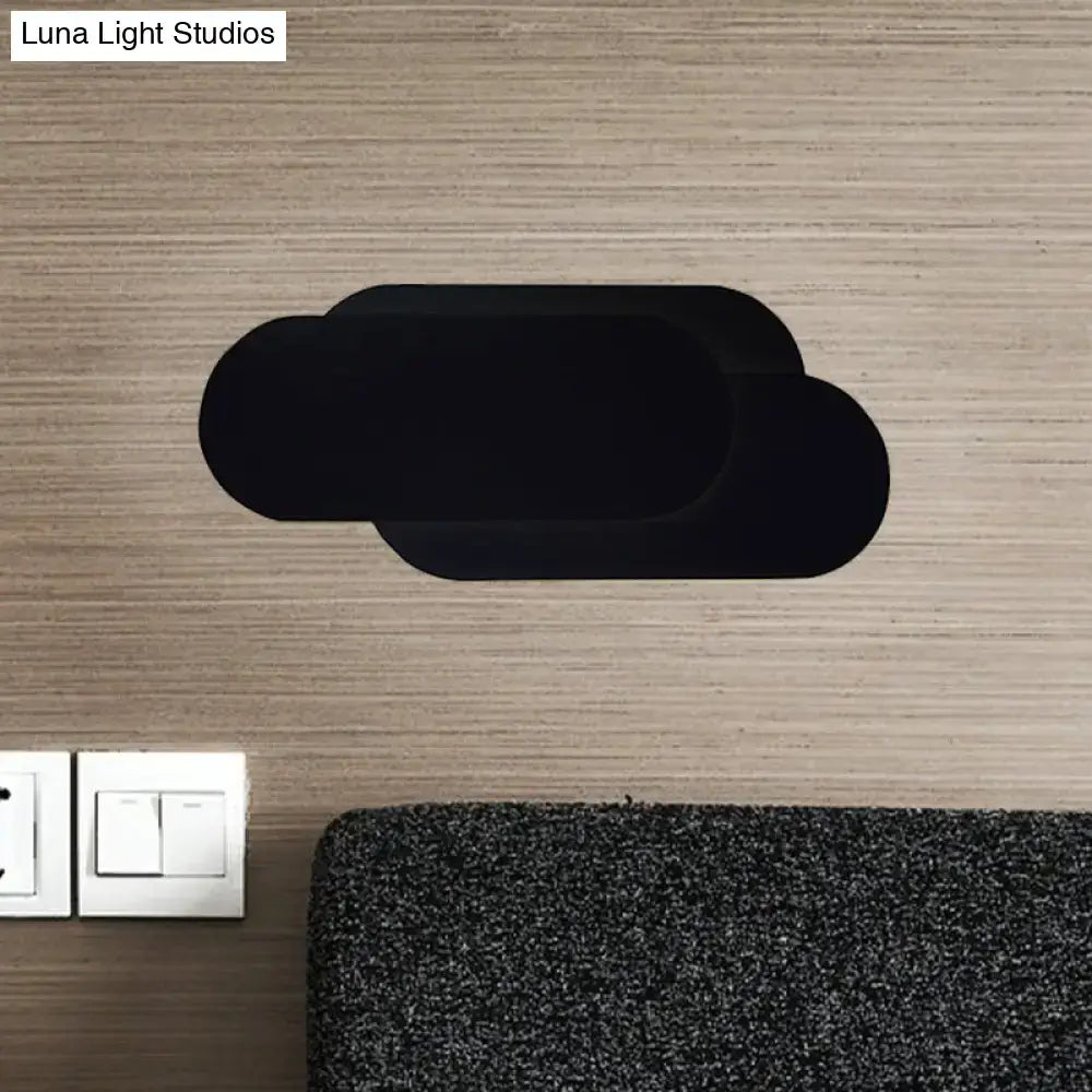 DecorBites™ Modern Aluminum Oval Wall Washer Lamp with LED, Warm/White Light Bedroom Lighting in Black Finish