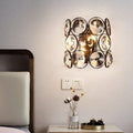 Modern black and brass crystal wall mount light bedroom sconce