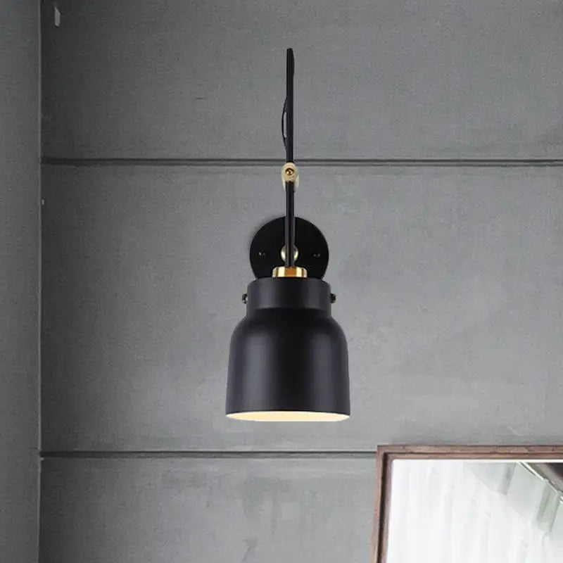 DecorBites™ Modern Metal Wall Sconce Light with Cup Shade & Long Arm - Ideal for Library Bookstore