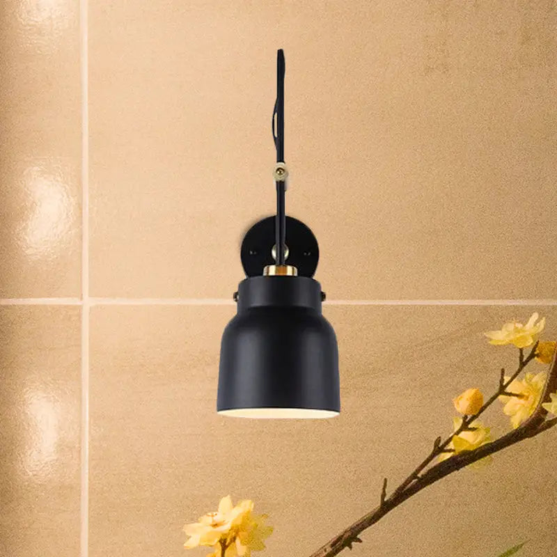 DecorBites™ Modern Metal Wall Sconce Light with Cup Shade & Long Arm - Ideal for Library Bookstore