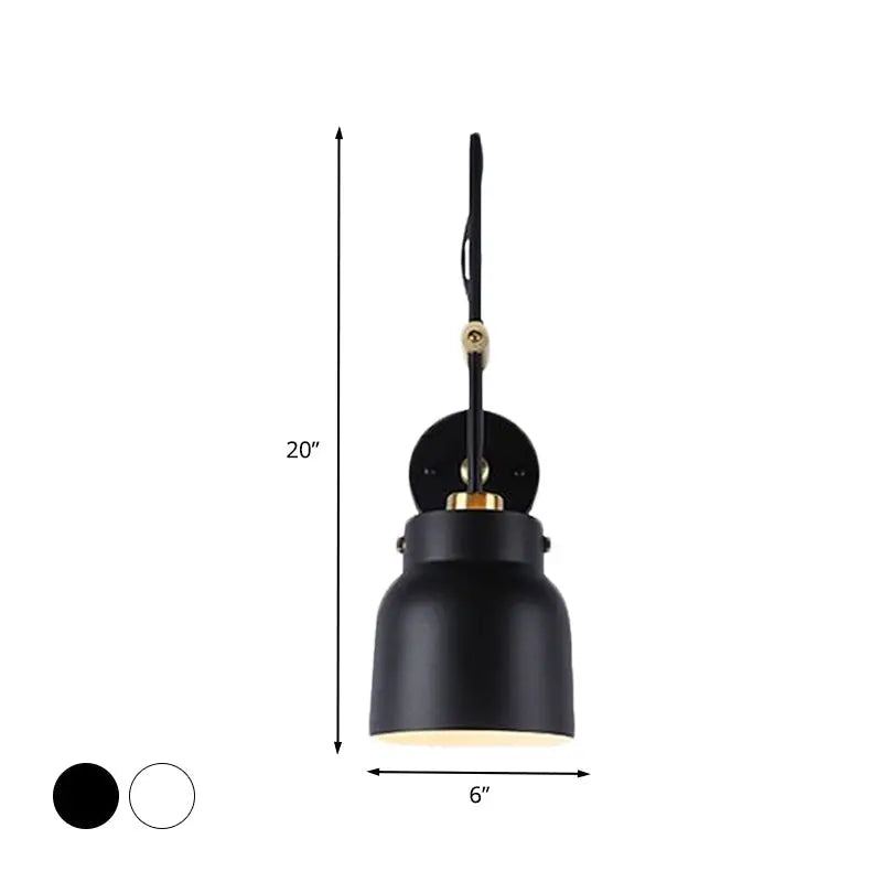 DecorBites™ Modern Metal Wall Sconce Light with Cup Shade & Long Arm - Ideal for Library Bookstore