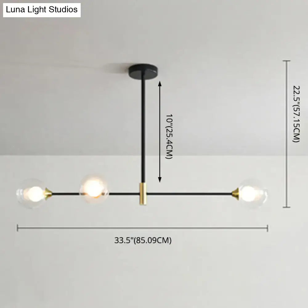 Modern black and brass metal island pendant – dining room chandelier