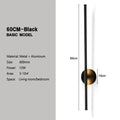 Modern black and brass rotation led wall light living room sconce