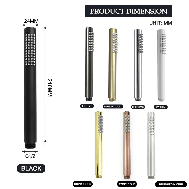 DecorBites™ Brass Handheld Shower Head in Brushed Golden Finish