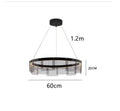 Modern black and clear glass circle led luxury chandelier kitchen island