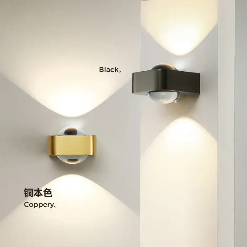 DecorBites™ Copper Bedroom Wall Lamp, Modern LED Double Head Spotlights, Luxury Living Room Sconce