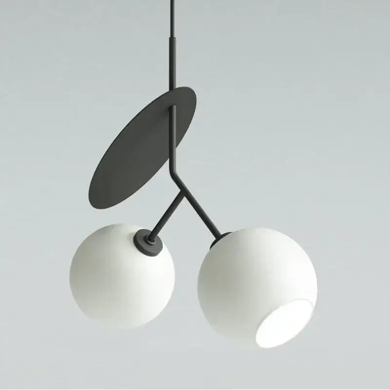 Modern black and crimson glass cherry pendant light dining room