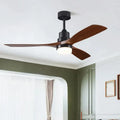 Modern black and dark wood ceiling fan with 18w led light bedroom