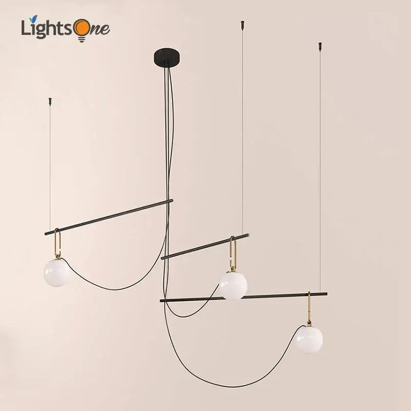 Modern black and gold glass ball pendant lights dining room chandelier
