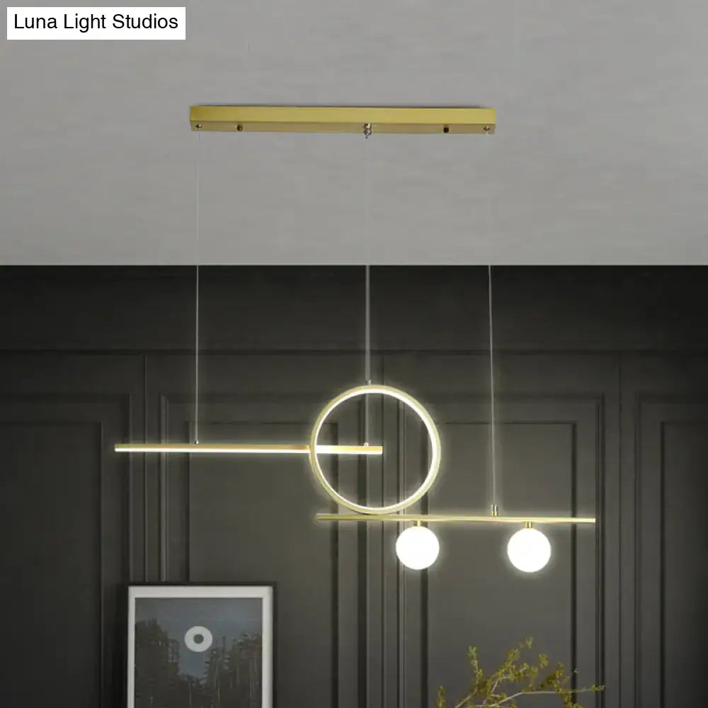 DecorBites™ Nordic Metal LED Island Lighting Pendant with Frosted Glass - Black/White/Gold Finish for Dining Room