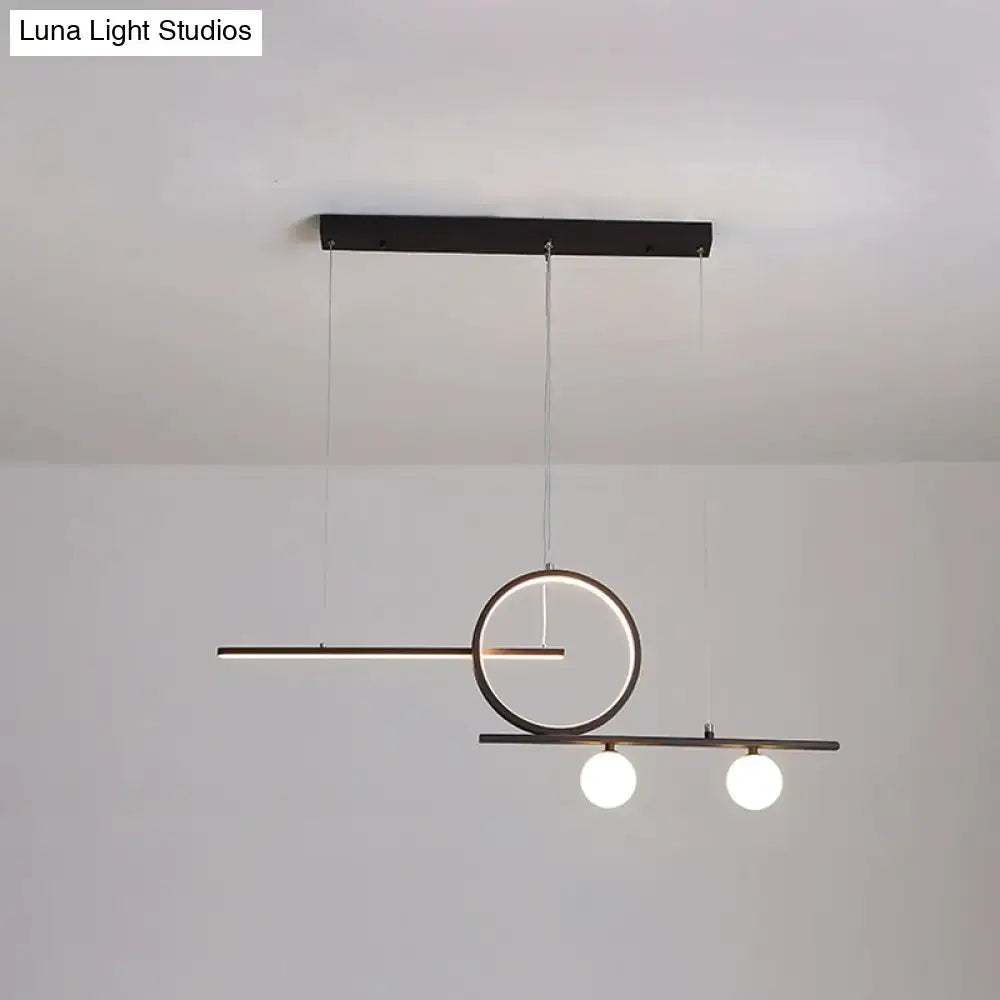 DecorBites™ Nordic Metal LED Island Lighting Pendant with Frosted Glass - Black/White/Gold Finish for Dining Room