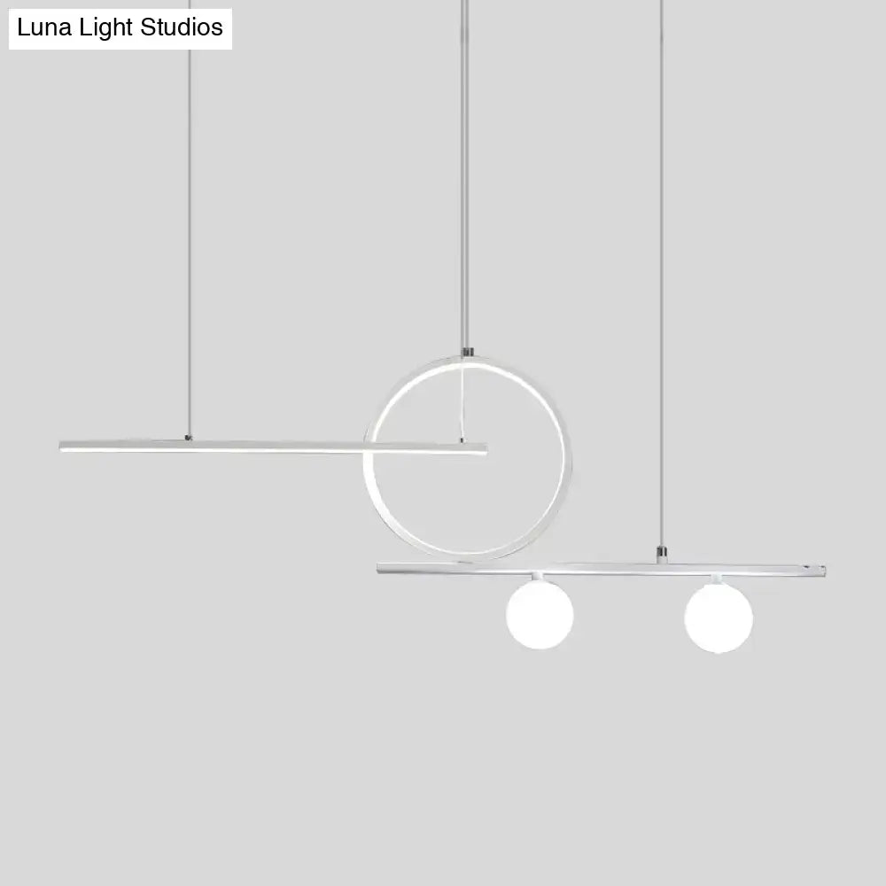 DecorBites™ Nordic Metal LED Island Lighting Pendant with Frosted Glass - Black/White/Gold Finish for Dining Room