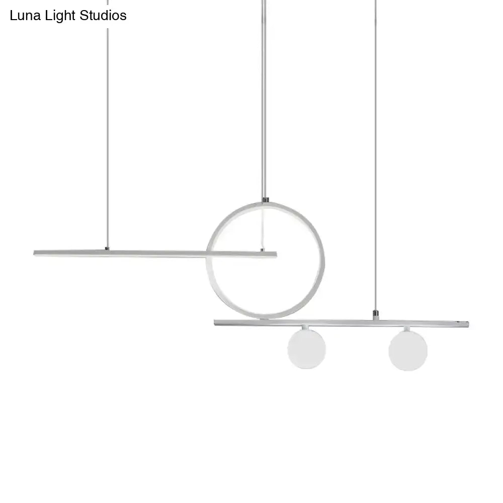 DecorBites™ Nordic Metal LED Island Lighting Pendant with Frosted Glass - Black/White/Gold Finish for Dining Room