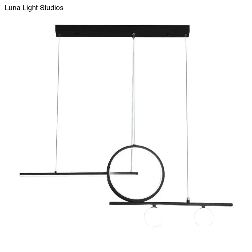 DecorBites™ Nordic Metal LED Island Lighting Pendant with Frosted Glass - Black/White/Gold Finish for Dining Room