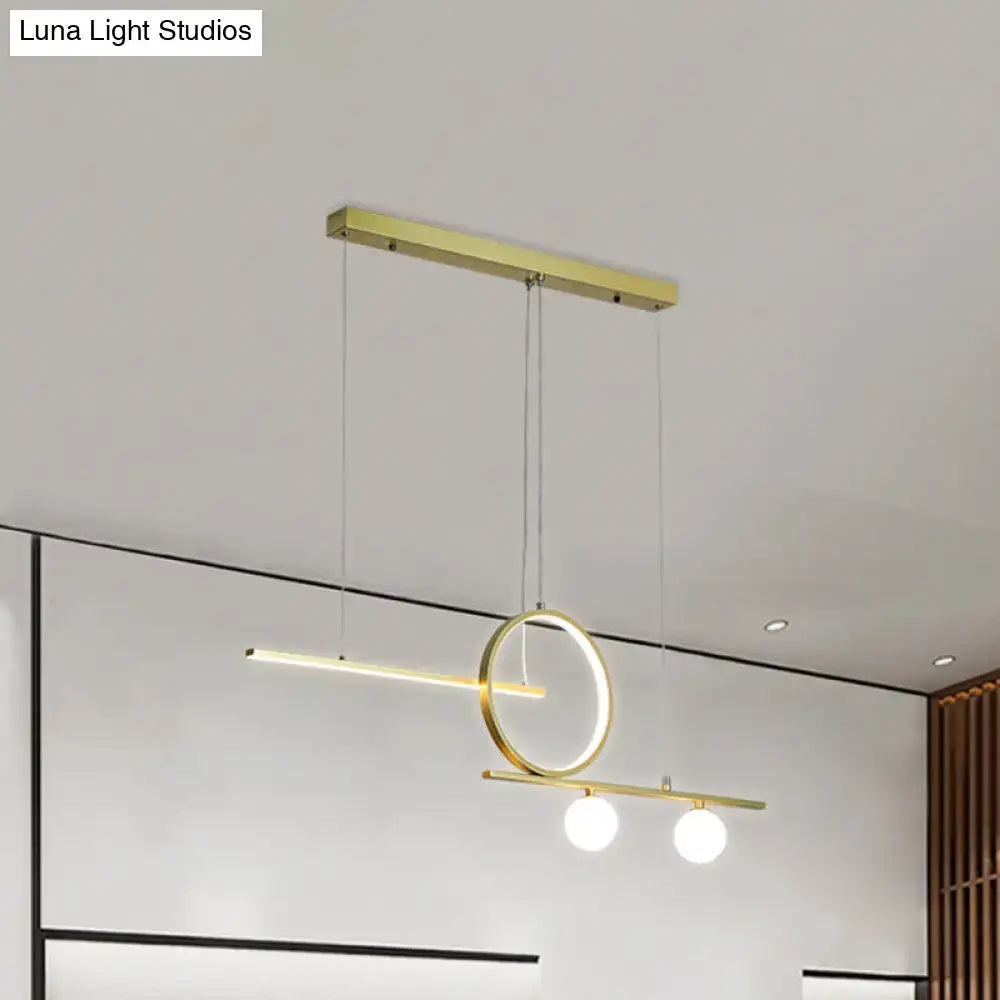 DecorBites™ Nordic Metal LED Island Lighting Pendant with Frosted Glass - Black/White/Gold Finish for Dining Room