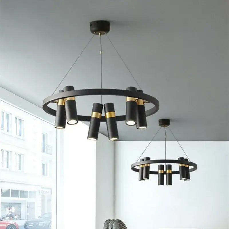 DecorBites™ Black Ring LED Pendant Light for Living Room Dining Kitchen Bar