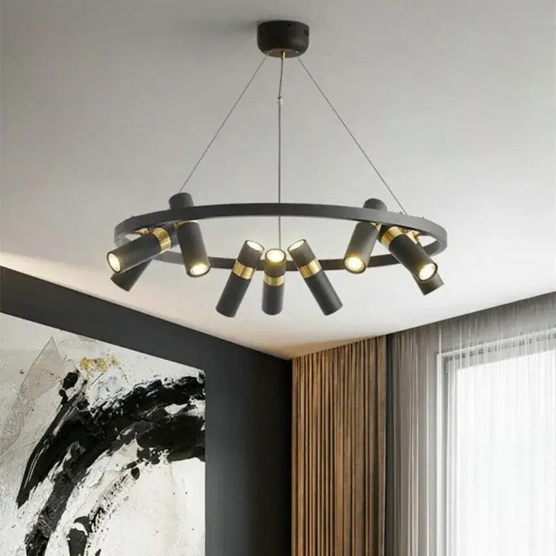 DecorBites™ Black Ring LED Pendant Light for Living Room Dining Kitchen Bar