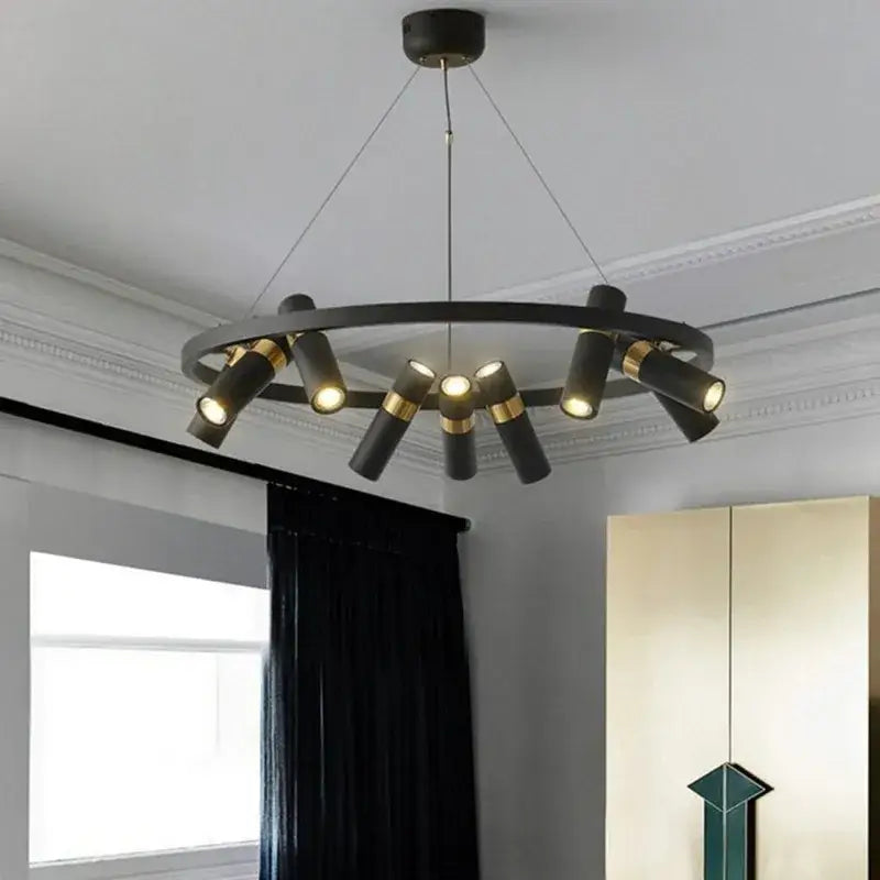 DecorBites™ Black Ring LED Pendant Light for Living Room Dining Kitchen Bar