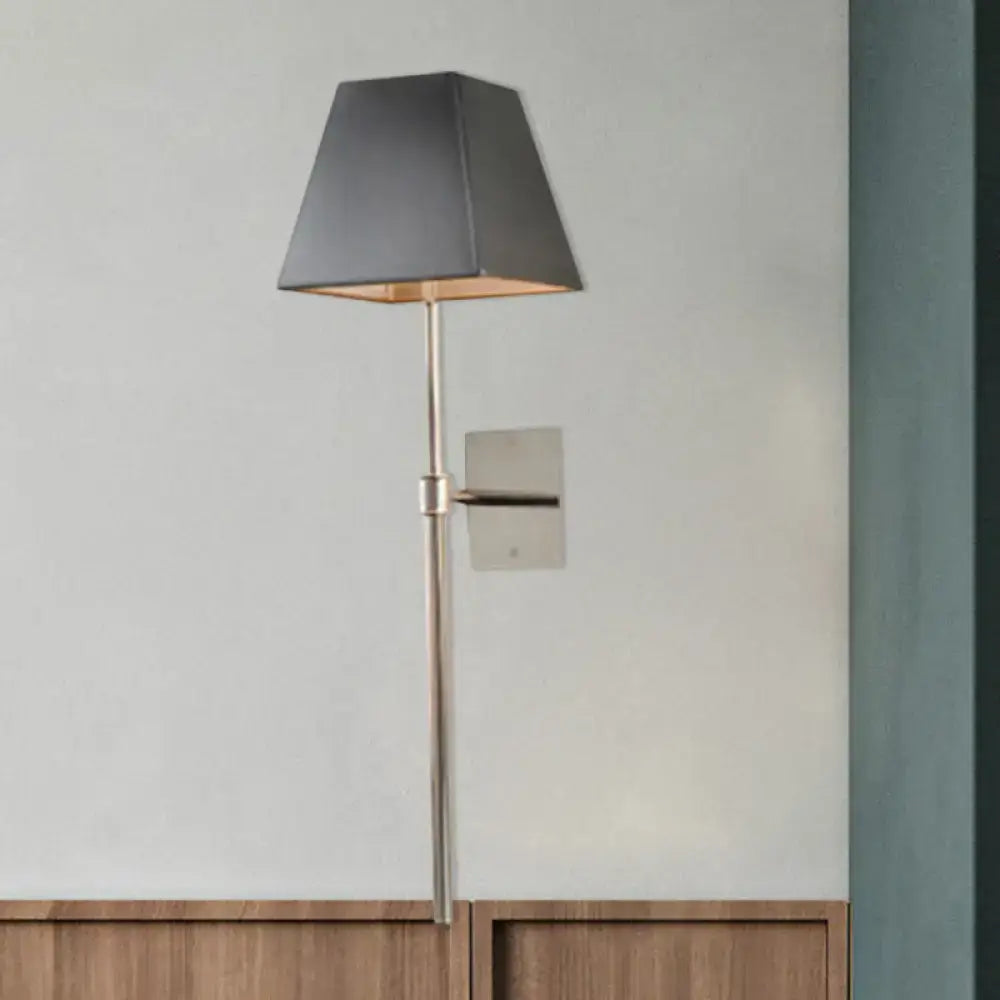 DecorBites™ Contemporary Black Fabric Tapered LED Wall Sconce Light for Bedside Lighting