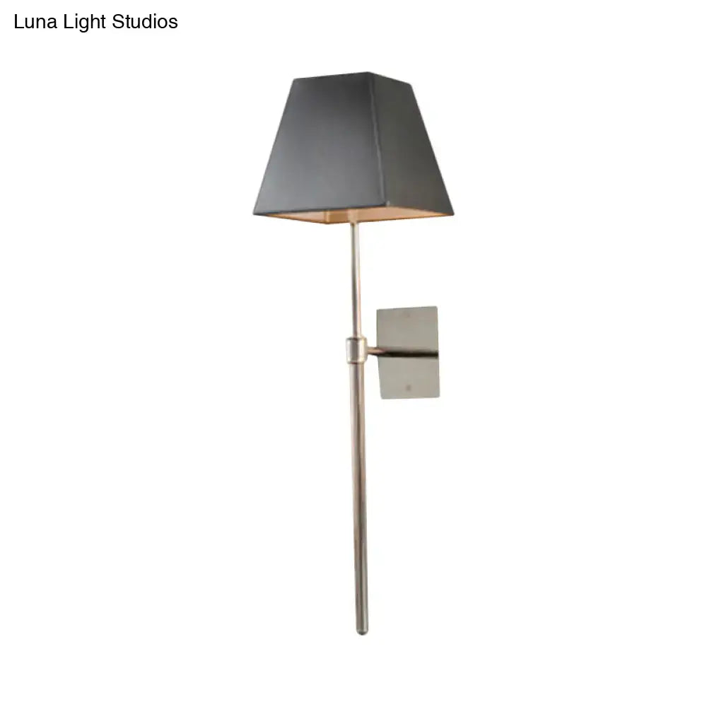 DecorBites™ Contemporary Black Fabric Tapered LED Wall Sconce Light for Bedside Lighting