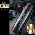 Modern black and red stainless steel travel kettle kitchen thermos bottle