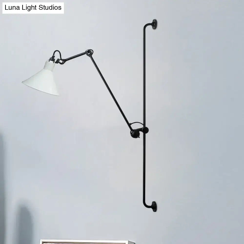Modern black and white articulated bedroom wall lamp direct wired