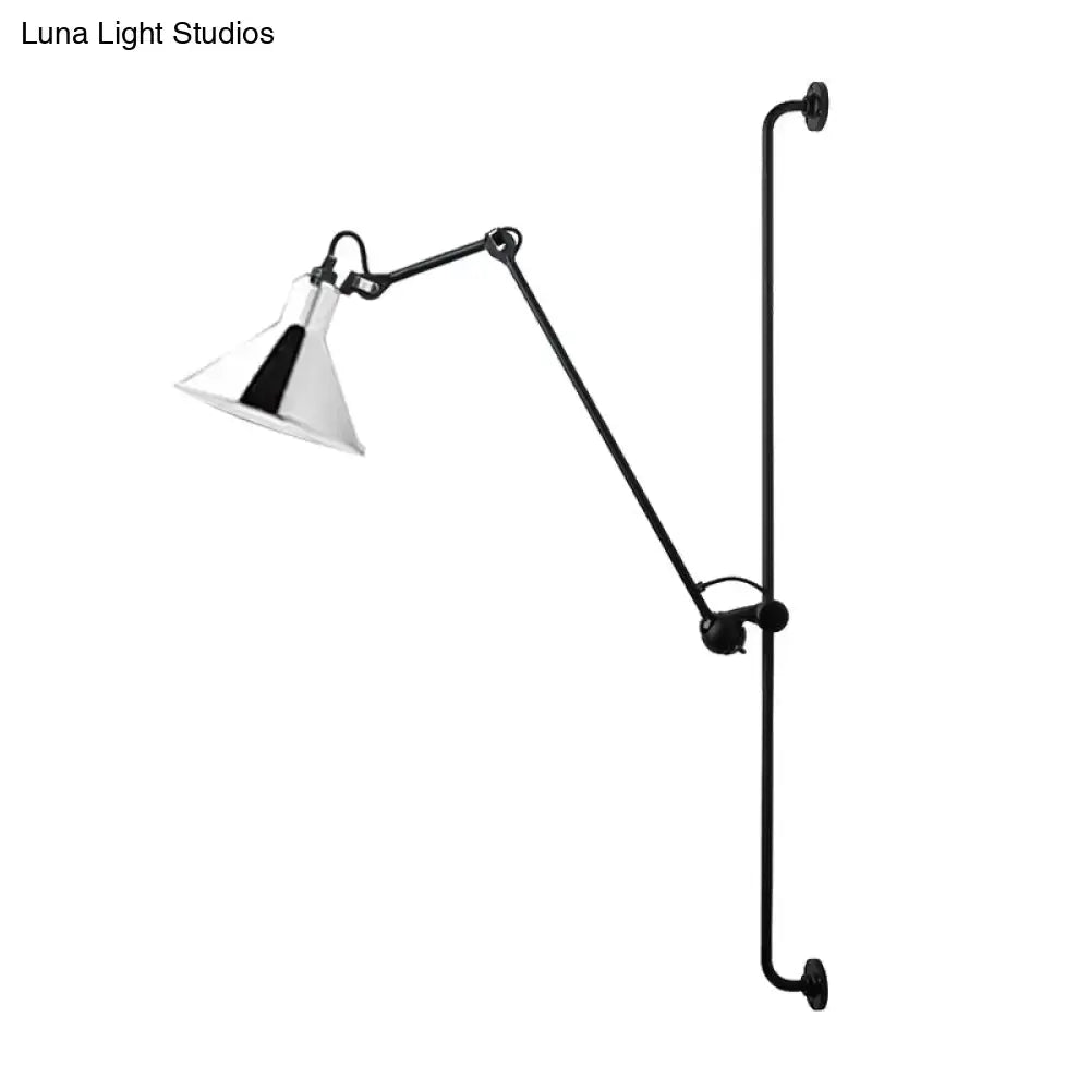Modern black and white articulated bedroom wall lamp direct wired