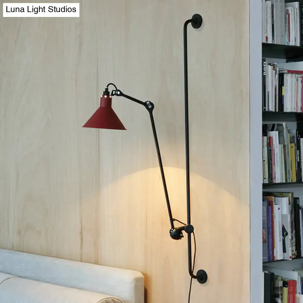 Modern black and white articulated bedroom wall lamp direct wired