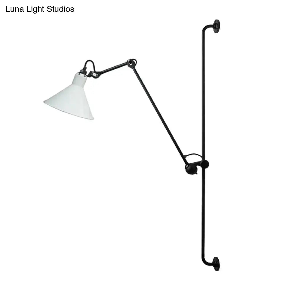 Modern black and white articulated bedroom wall lamp direct wired