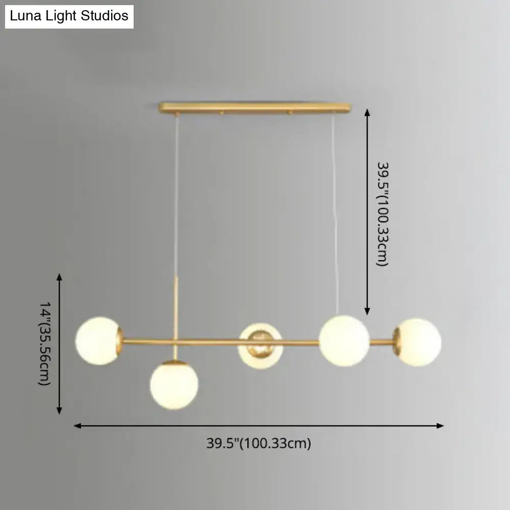 Modern black and white bird linear island pendant light dining room